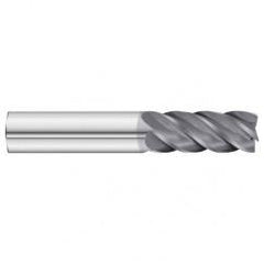 1/2 x 1/2 x 1-1/4 x 3 OAL .120 C/R 5 Flute Carbide End Mill - Round Shank-AlCrN Coated - Eagle Tool & Supply