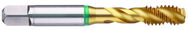 M5x0.80 6H 3-Flute Cobalt Green Ring Semi-Bottoming 40 degree Spiral Flute Tap-TiN - Eagle Tool & Supply