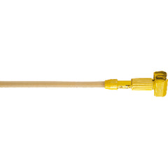 Gripper - Clamp Style Handle - Should be used with 1″ headband mops - Plastic Yellow Head, Hardwood Handle - Eagle Tool & Supply