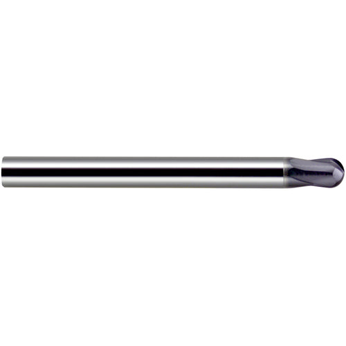 3/16″ Dia. × 3/16″ Shank × 3/8″ DOC × 3 OAL, Carbide nACo, 2 Flute, Ballnose End Mill - Exact Industrial Supply