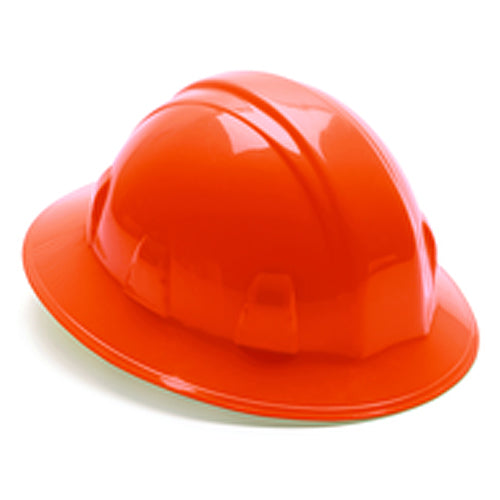 Hard Hat - Orange Full Brim 4 Point Ratchet Style - Eagle Tool & Supply