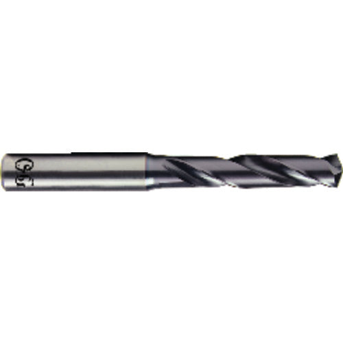6.7 mm Dia. × 8 mm Shank × 34 mm Flute Length × 79 mm OAL, 3xD, TiAlN, 2xD Flute, Coolant Thru, H6 Solid Carbide Drill - Exact Industrial Supply