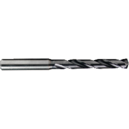 7.2 mm Dia. × 8 mm Shank × 53 mm Flute Length × 91 mm OAL, 5xD, TiAlN, 2xD Flute, Coolant Thru, H6 Solid Carbide Drill - Exact Industrial Supply