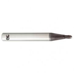 2mm Dia. - 50mm OAL - Carbide - Ball End HP End Mill-2 FL - Eagle Tool & Supply