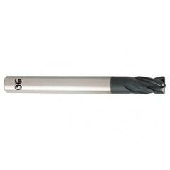 12mm Dia. x 110mm Overall Length 4-Flute 2mm C/R Solid Carbide SE End Mill-Round Shank-Center Cutting-TiALN - Eagle Tool & Supply