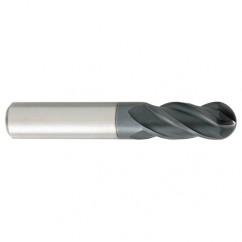 7mm Dia. - 64mm OAL - Carbide - Ball End HP End Mill-4 FL - Eagle Tool & Supply