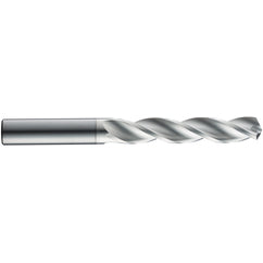 #29 Dia. × 0.2362″ Shank × 28 mm Flute Length × 66 mm OAL, 5xD, 124°, TB, 3 Flute, External, Round Solid Carbide Drill - Eagle Tool & Supply