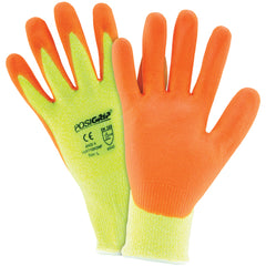 Hi Vis 10 Gauge Yellow HPPE Shell w/ Orange Foam Nitrile Palm Cut Resistant Gloves Medium - Eagle Tool & Supply