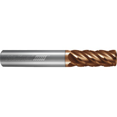 ‎5 Flute - Feed Mill - 0.3750″ (3/8) Cutter DIA × 0.3750″ (3/8) Shank DIA × 1.0000″ (1) LOC × 3.0000″ (3) OAL  - TPLUS Coated
