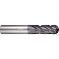 ‎4 Flute - Ball - 0.1250″ (1/8) Cutter DIA × 0.1250″ (1/8) Shank DIA × 0.0620″ (1/16) Radius × 0.8750″ (7/8) LOC × 2.5000″ (2-1/2) OAL  - APLUS Coated