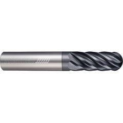 ‎6 Flute - Ball - 0.2500″ (1/4) Cutter DIA × 0.2500″ (1/4) Shank DIA × 0.1250″ (1/8) Radius × 1.0000″ (1) LOC × 3.0000″ (3) OAL  - APLUS Coated