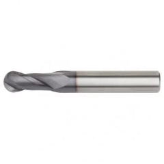 3/8x3/8x7/8x2-1/2 Ball Nose 2FL Carbide End Mill-Round Shank-TiAlN - Eagle Tool & Supply