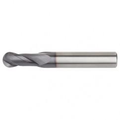 1/4x1/4x3/4x2-1/2 Ball Nose 2FL Carbide End Mill-Round Shank-TiAlN - Eagle Tool & Supply