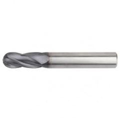 3/8x3/8x1x4 Ball Nose 4FL Carbide End Mill-Round Shank-TiAlN - Eagle Tool & Supply
