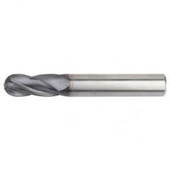 1/2x1/2x1x3 Ball Nose 4FL Carbide End Mill-Round Shank-TiAlN - Eagle Tool & Supply