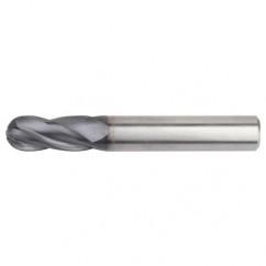 3/8x3/8x1-1/2x6 Ball Nose 4FL Carbide End Mill-Round Shank-TiAlN - Eagle Tool & Supply