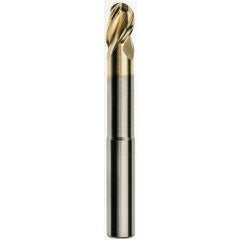 1/8 x 1/8 x 1/4 x 2-1/2 w/3/4 Reach Ball Nose 3 Flute Carbide M223N Streaker End Mill-ZrN - Eagle Tool & Supply