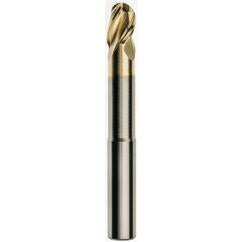 1 x 1 x 1-1/4 x 5 w/2-5/8 Reach Ball Nose 3 Flute Carbide M223N Streaker End Mill-ZrN - Eagle Tool & Supply