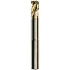 3/16 x 3/16 x 1/4 x 3 w/1 Reach .015 Radius 3 Flute Carbide M223N Streaker End Mill-ZrN - Eagle Tool & Supply