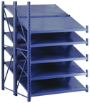 50 x 48 x 78" - Welded Frame Double Tilt Shelving Add-On Unit (Gray) - Eagle Tool & Supply