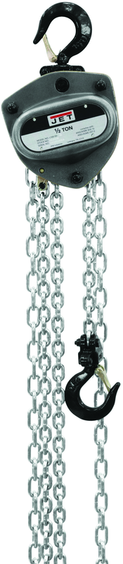 L-100-50WO-15, 1/2 Ton Hand Chain Hoist with 15' Lift & Overload Protection - Eagle Tool & Supply