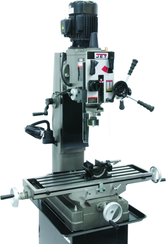 JMD-45GH Geared Head Square Column Mill Drill with Newall DP500 2-Axis DRO - Eagle Tool & Supply