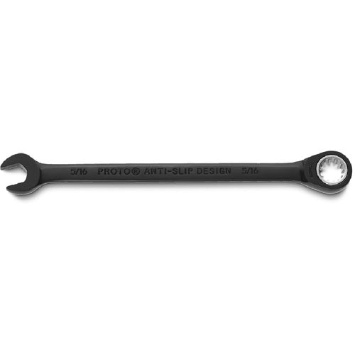 Proto Black Chrome Combination Non-Reversible Ratcheting Wrench 5/16″ - Spline - Eagle Tool & Supply