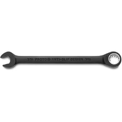 Proto Black Chrome Combination Non-Reversible Ratcheting Wrench 7/16″ - Spline - Eagle Tool & Supply