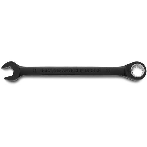 Proto Black Chrome Combination Non-Reversible Ratcheting Wrench 11 mm - Spline - Eagle Tool & Supply