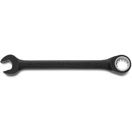 Proto Black Chrome Combination Non-Reversible Ratcheting Wrench 16 mm - Spline - Eagle Tool & Supply