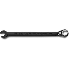 Proto Black Chrome Combination Reversible Ratcheting Wrench 1/4″ - Spline - Eagle Tool & Supply