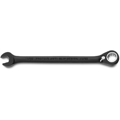 Proto Black Chrome Combination Reversible Ratcheting Wrench 11/32″ - Spline - Eagle Tool & Supply