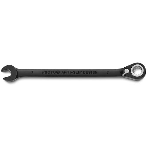 Proto Black Chrome Combination Reversible Ratcheting Wrench 7 mm - Spline - Eagle Tool & Supply