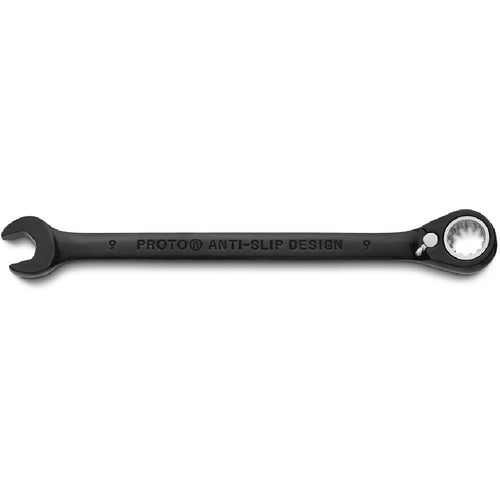 Proto Black Chrome Combination Reversible Ratcheting Wrench 9 mm - Spline - Eagle Tool & Supply