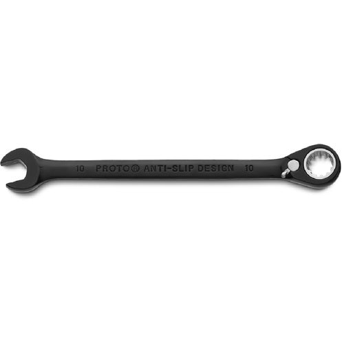 Proto Black Chrome Combination Reversible Ratcheting Wrench 10 mm - Spline - Eagle Tool & Supply