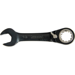 Proto Black Chrome Combination Stubby Reversible Ratcheting Wrench 9 mm - Spline - Eagle Tool & Supply