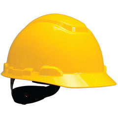 ‎3M Hard Hat with Uvicator H-702R-UV Yellow 4-Point Ratchet Suspension - Eagle Tool & Supply