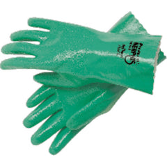 Predaknit Gloves - Green - Full Rough Nitrile Coating - Interlock Lined - 12″ Gauntlet Cuff - Size Large - Eagle Tool & Supply