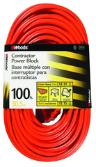 Extension Cord - 100' Extra HD 3-Outlet (Power Block) - Eagle Tool & Supply