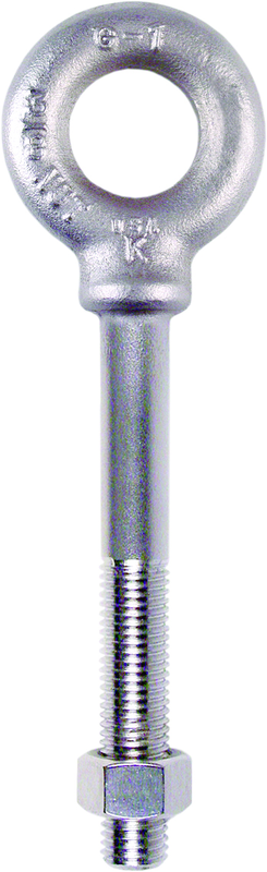 Plain Pattern Nut Eye Bolt - 1-8 Thread; 2" Eye Dia. - Eagle Tool & Supply