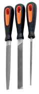 3 Pc. 8" 2nd Cut Engineering File Set - Ergo Handles - Eagle Tool & Supply