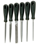 6 Pc. 4" Smooth Engineering File Set - Plastic Handles - Eagle Tool & Supply