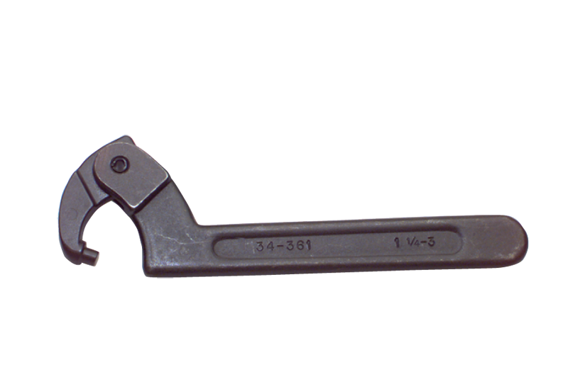 4-1/2 to 6-1/4'' Dia. Capacity - 10-1/2'' OAL - Adjustable Pin Spanner Wrench - Eagle Tool & Supply