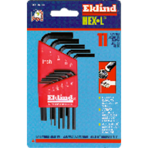 11 Pieces-0.050″-1/4″ Long Arm Style - Hex Key Set - Eagle Tool & Supply