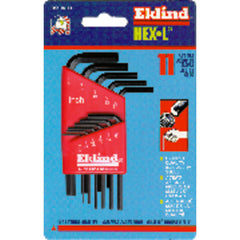 11 Pieces-0.050″-1/4″ Long Arm Style - Hex Key Set - Eagle Tool & Supply