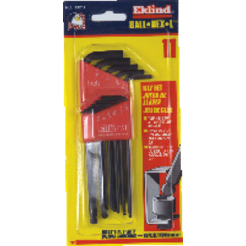 11 Pieces-0.050″-1/4″ Long Arm Style - Ball End Hex Key Set - Eagle Tool & Supply