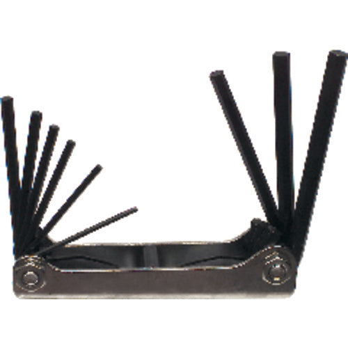 9 Pieces-5/64″-1/4″ Fold Up Style-4 1/4″ Arm-Hex Key Set - Eagle Tool & Supply
