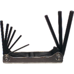 9 Pieces-5/64″-1/4″ Fold Up Style-4 1/4″ Arm-Hex Key Set - Eagle Tool & Supply