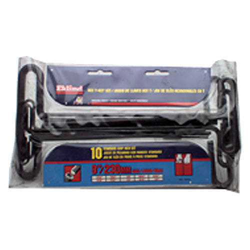 10 Pieces-3/32″-3/8″ T-Handle Style-9″ Arm-Hex Key Set with Plain Grip - Eagle Tool & Supply