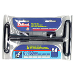 5 Pieces-2.5 mm-6 mm T-Handle Style-6″ Arm-Hex Key Set with Plain Grip - Eagle Tool & Supply